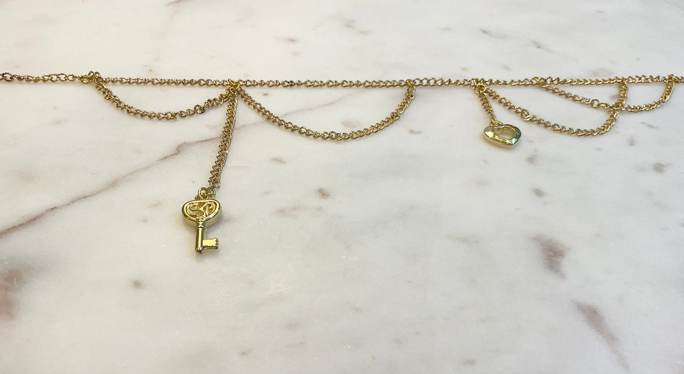 Boho gold chain necklace