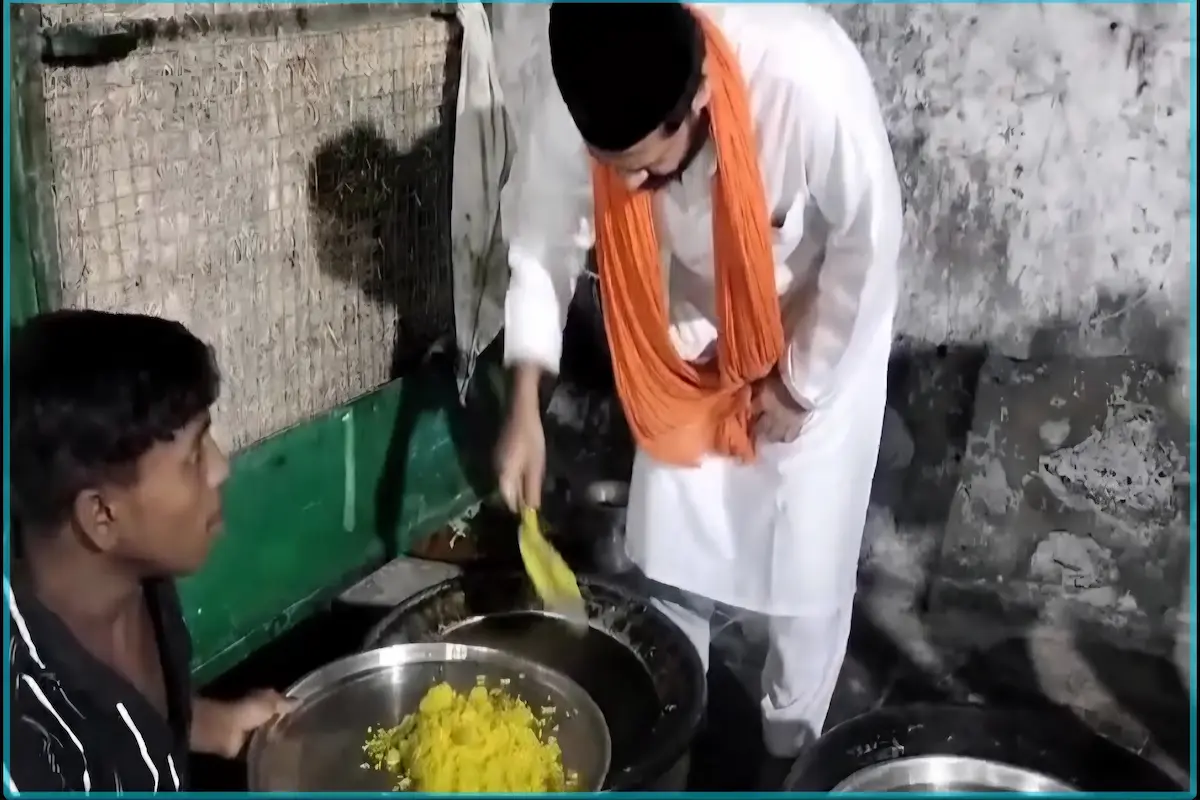 Pilgrims waiting calmly near the shrine gate for peaceful ziyarat
