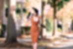 Audrey Monroe models a 1950s inspired polka dot dress for Steady Clothing