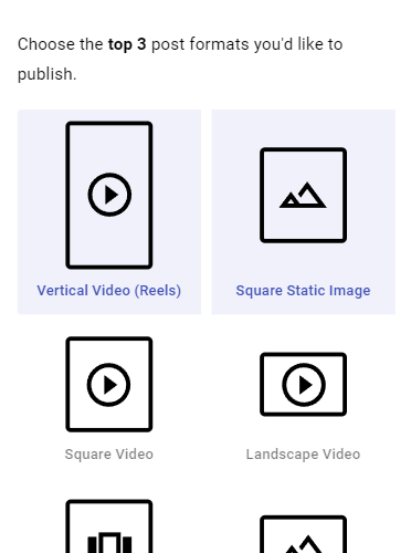 Indicate the social media visuals you want