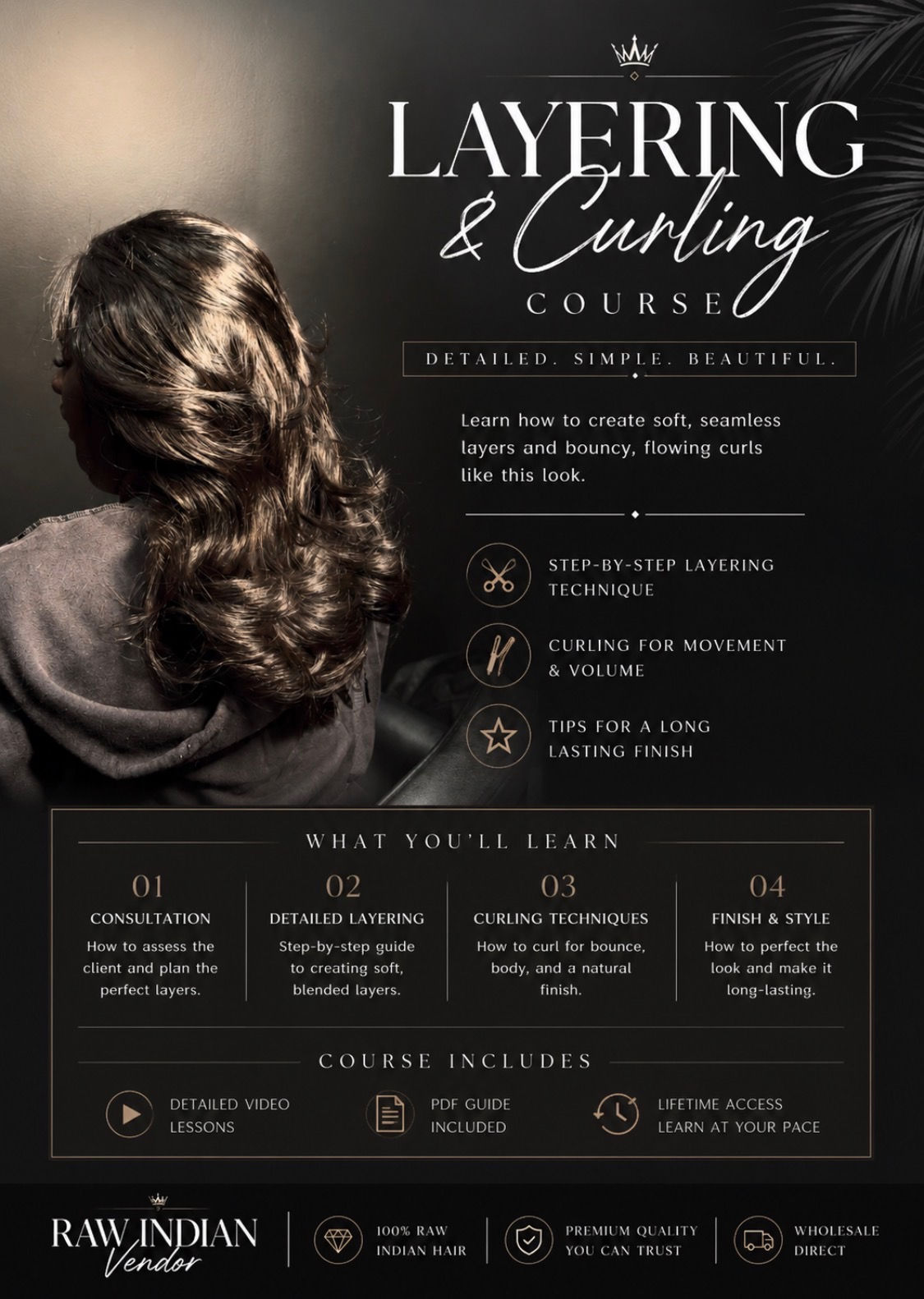 Flip over detailed layering and curling course