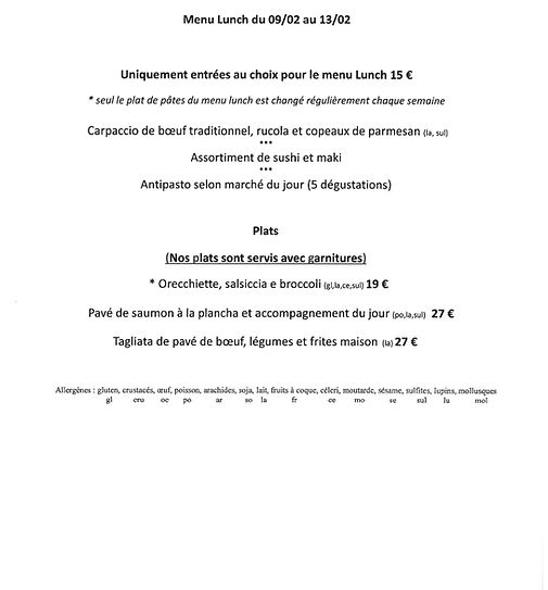 menu semaine du 09/02