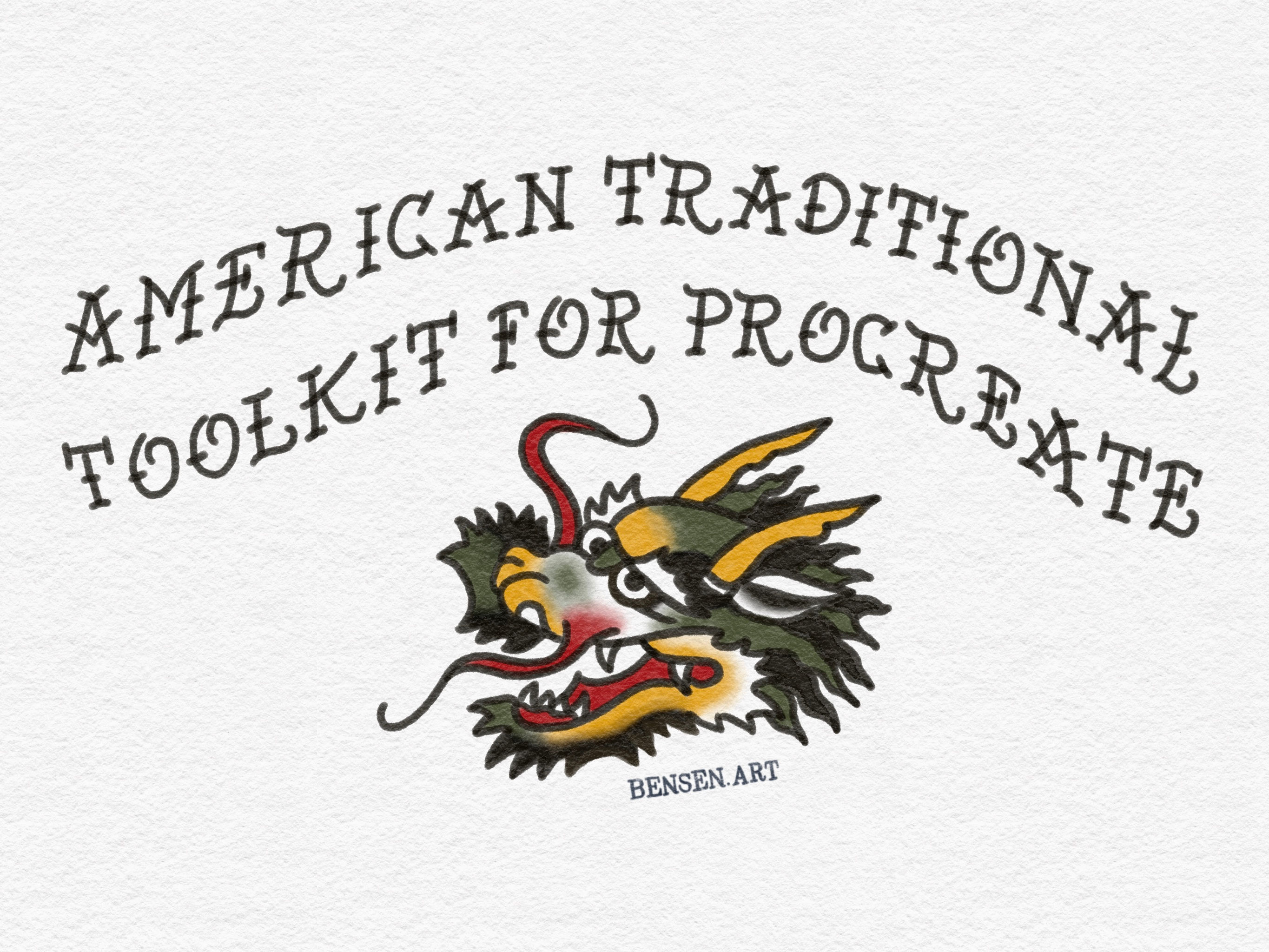 American Traditional Painting Toolkit for Procreate