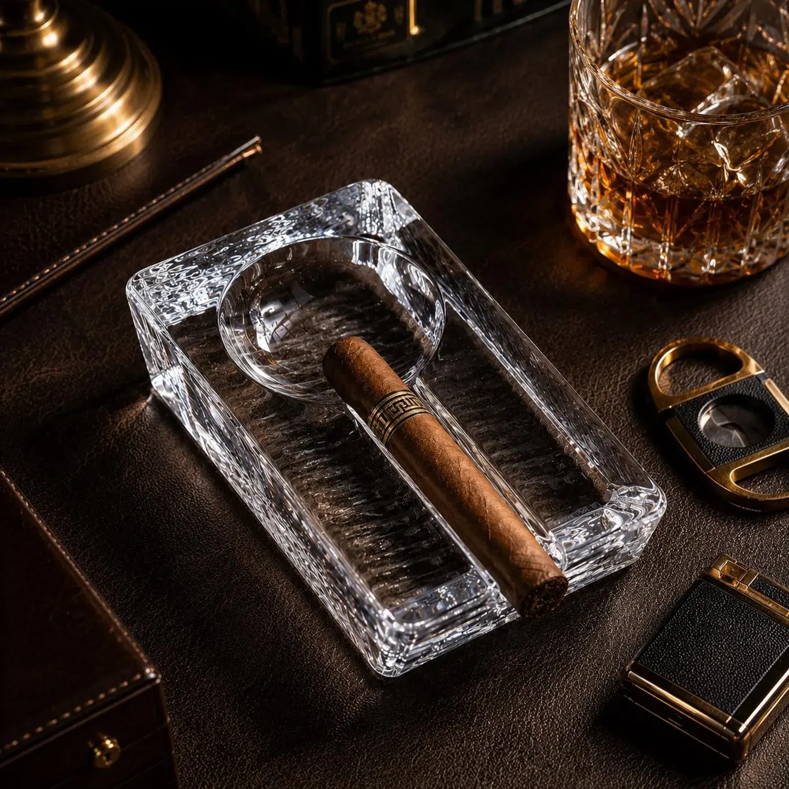 Luxury Glass Cigar Ashtray Crystal Ashtray