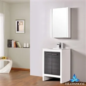 Milan 24 Glossy White Silver Grey Vanity Medicine Cabinet Fr Kitchen Vanity