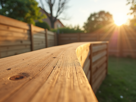 Wooden fence panel in Texas backyard
