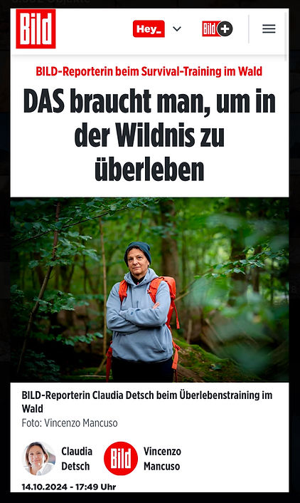 Bildzeitungsartikel über Volker Wallrodt/CHALLENGE Management Outdoor Training