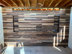 hard wood rustic accent wall