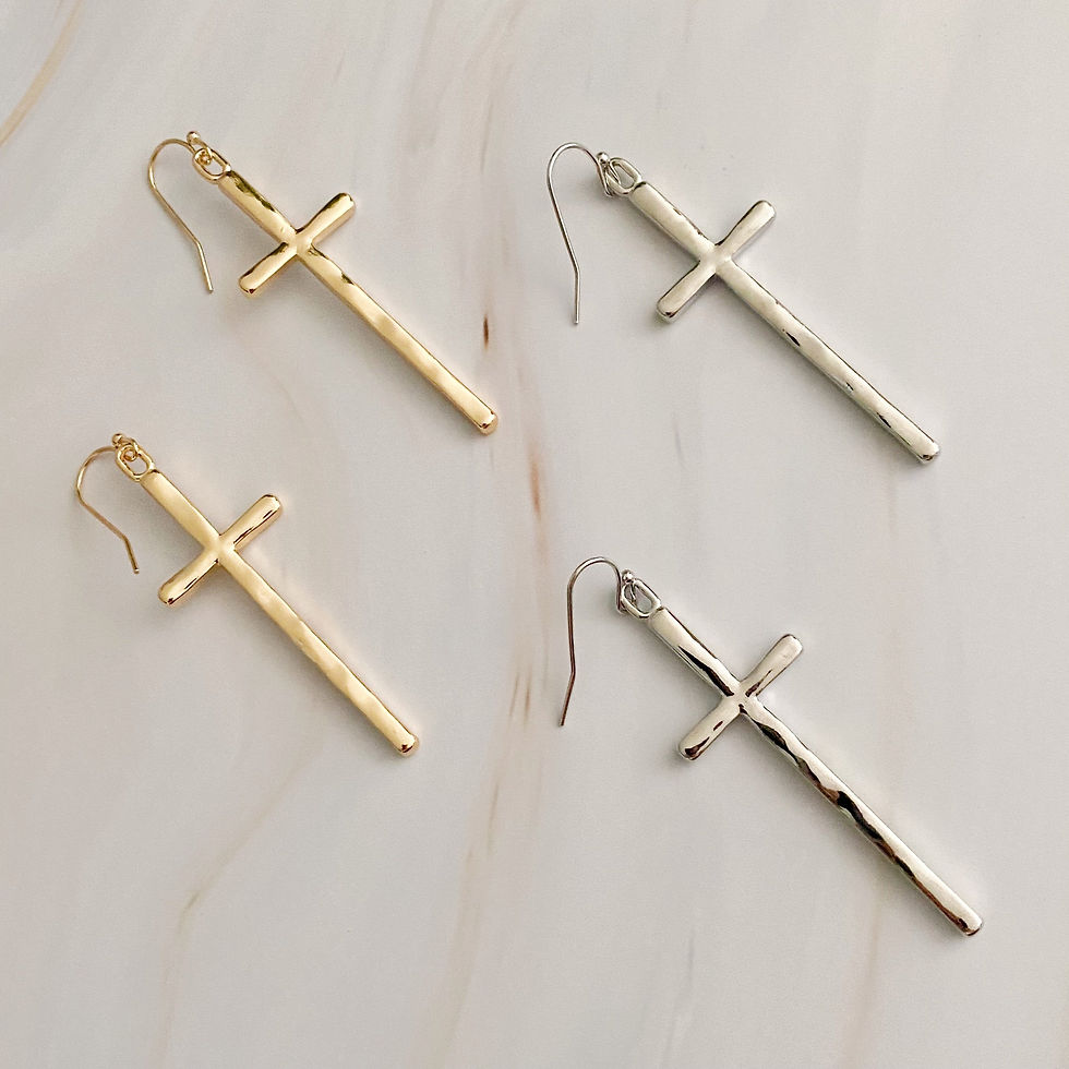 Slim and Stylish Cross Earrings