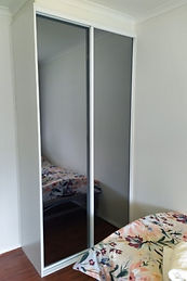 Grey Mirror 2 door white frame
