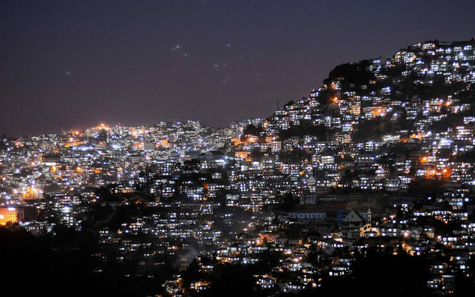 Night view of Aizawl city