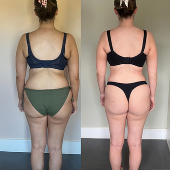 Back and glutes before and after body transformation