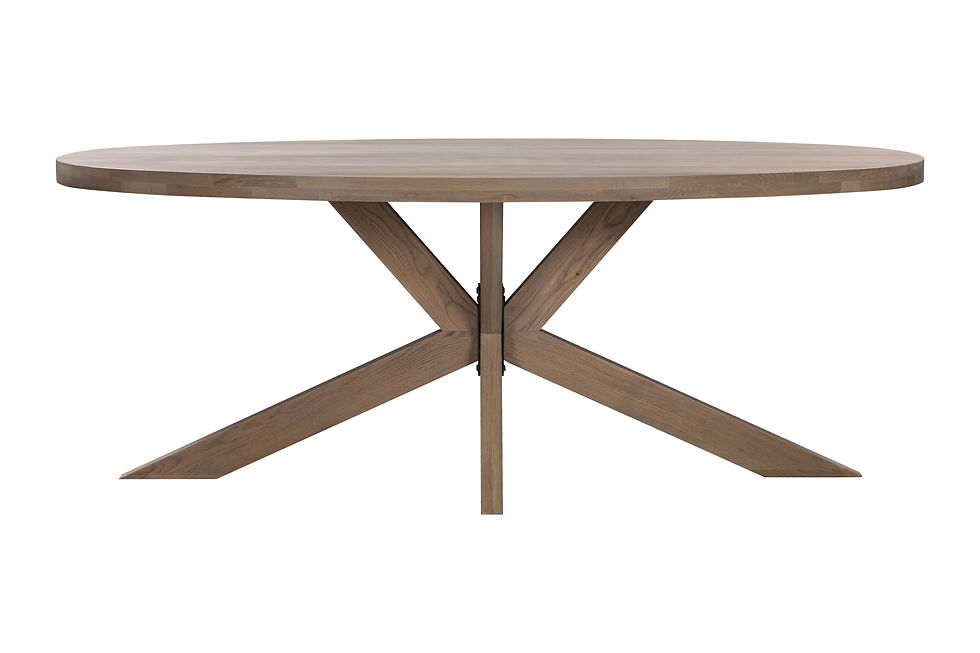 Contemporary Danish-designed dining table in solid oak with smoked oak finish
