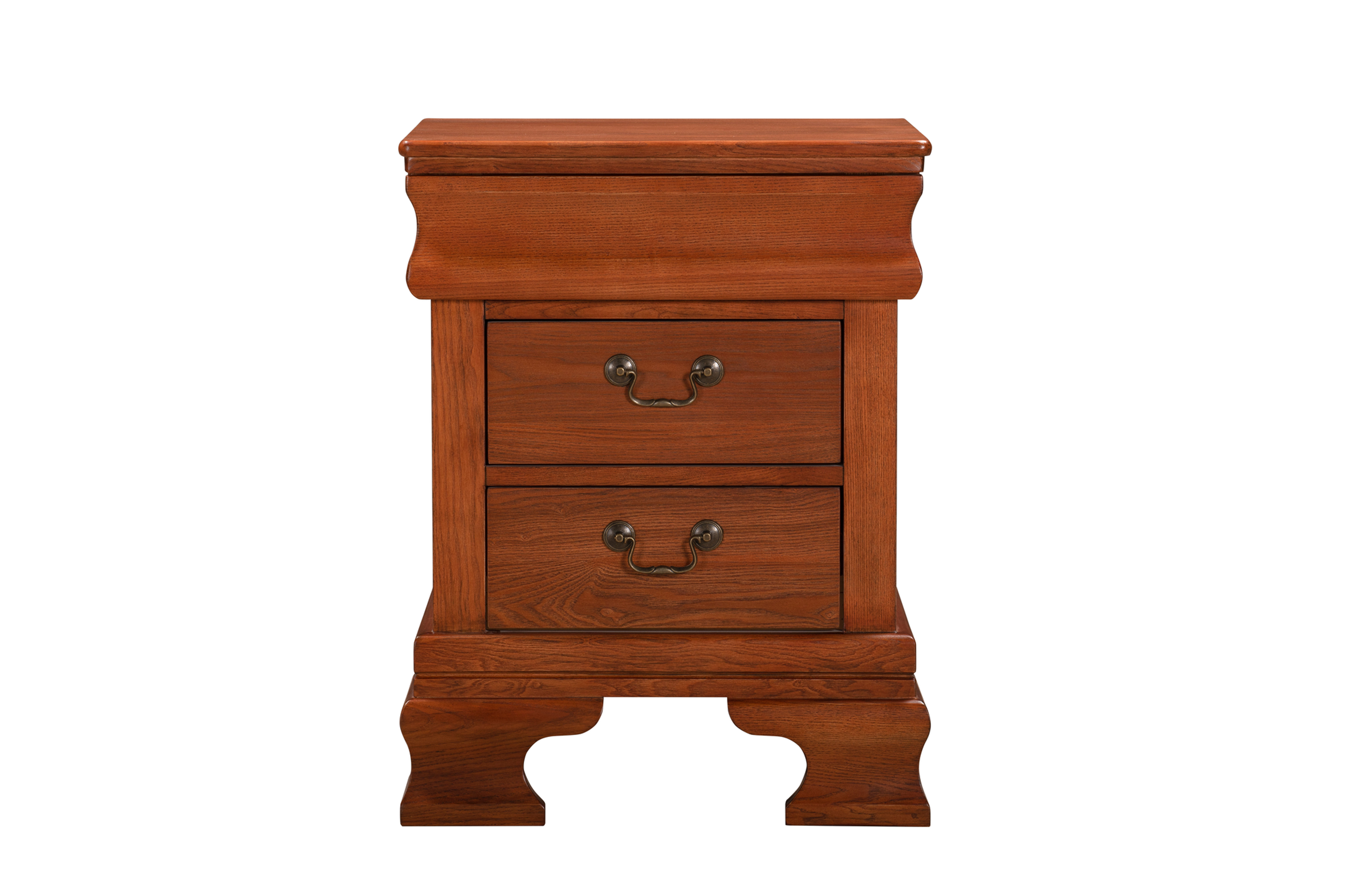 La Rochelle walnut bedside locker with two drawers