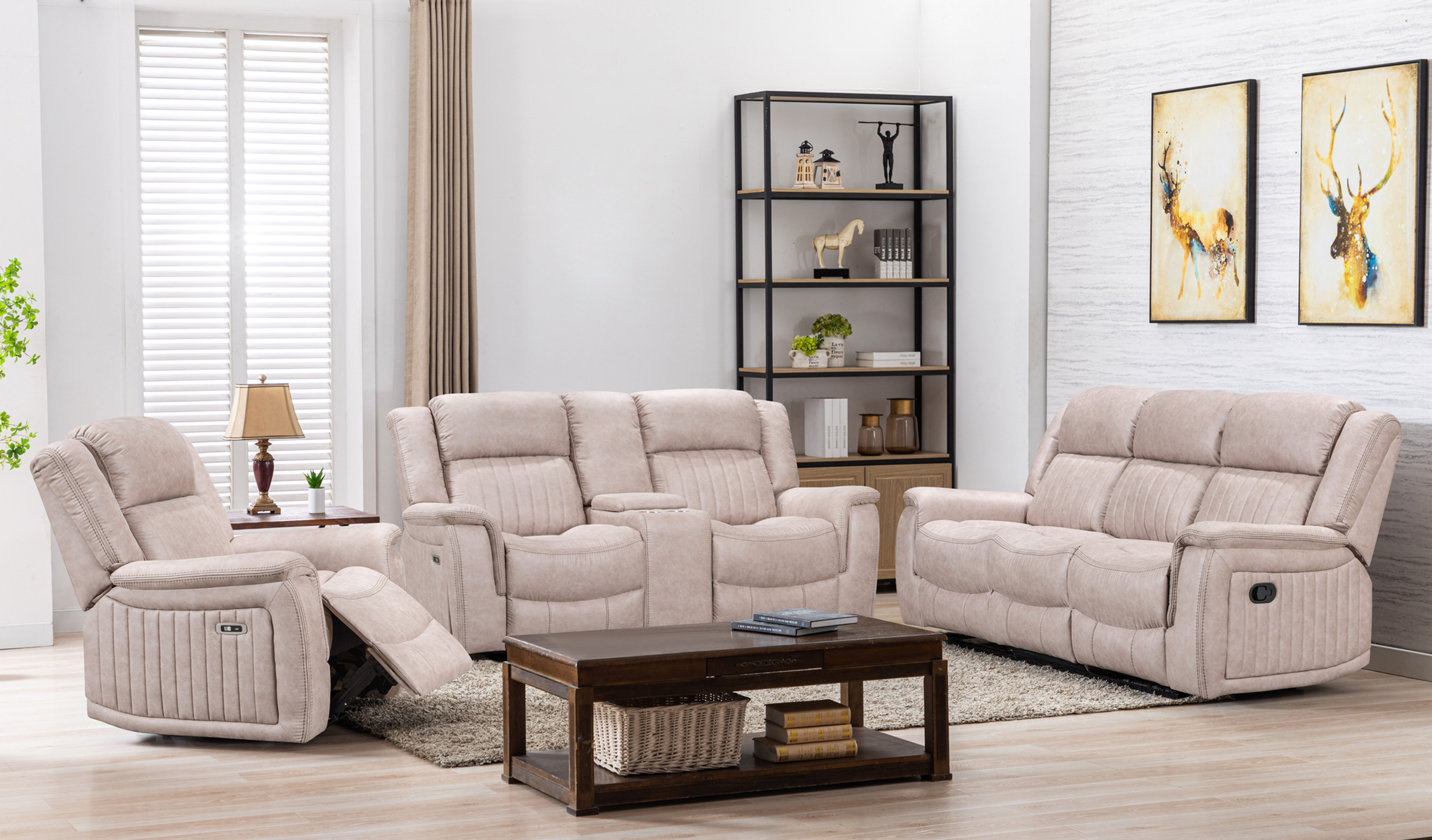 Nevada Electric Reclining Sofa in Living Room Setting