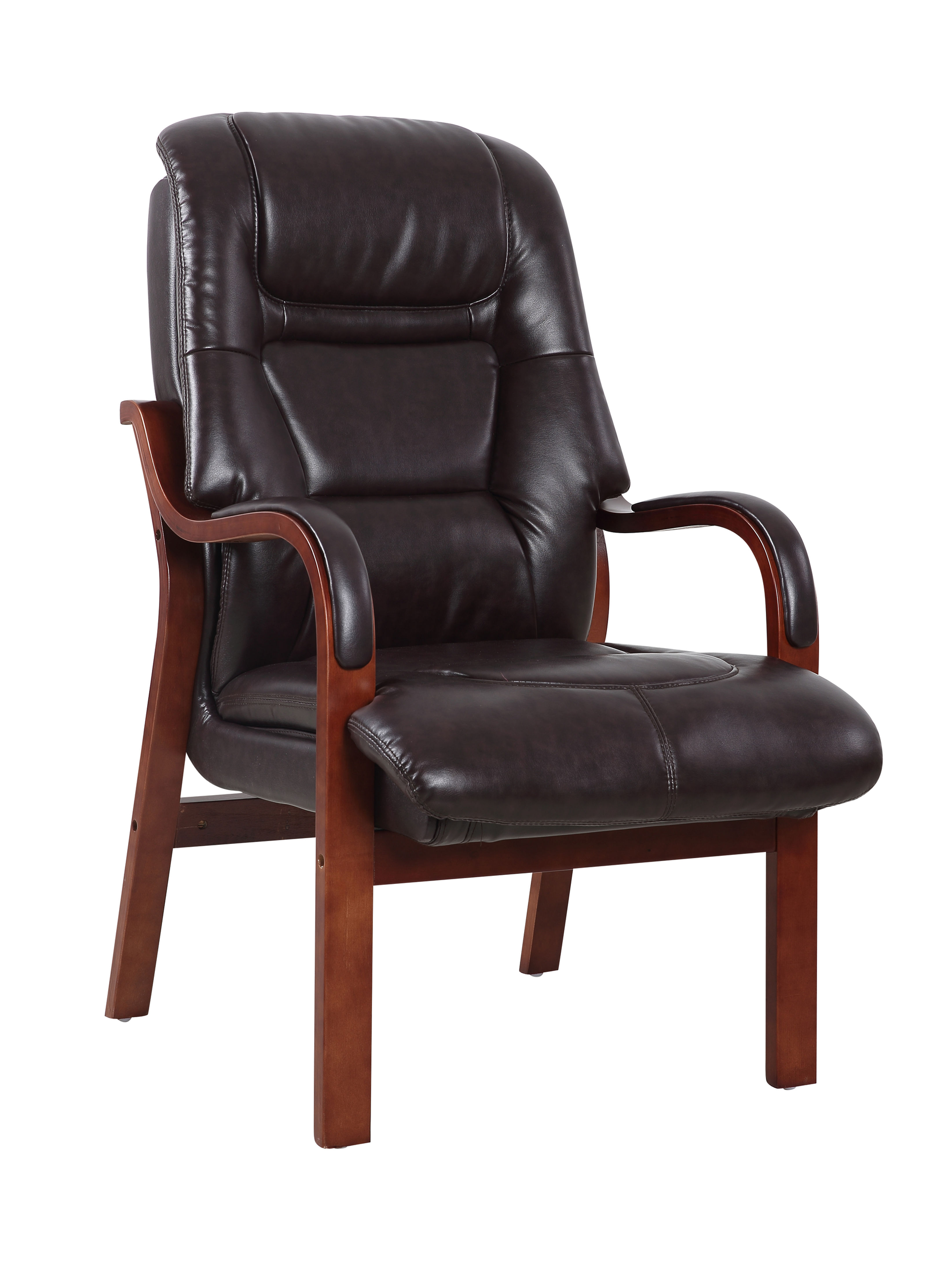 Vera Fireside Chair in Brown - Cozy fireside chair with high armrests and deep seat upholstered in soft, durable fabric