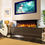 Thumbnail: Charlton and Jenrick i1250e Deep 3 sided electric fire in media wall with TV above and drawers underneath