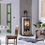 Thumbnail: Contura 520 Style T Soapstone woodburning stove with logs underneath