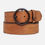 Thumbnail: Vintage Round Buckle Leather Belt