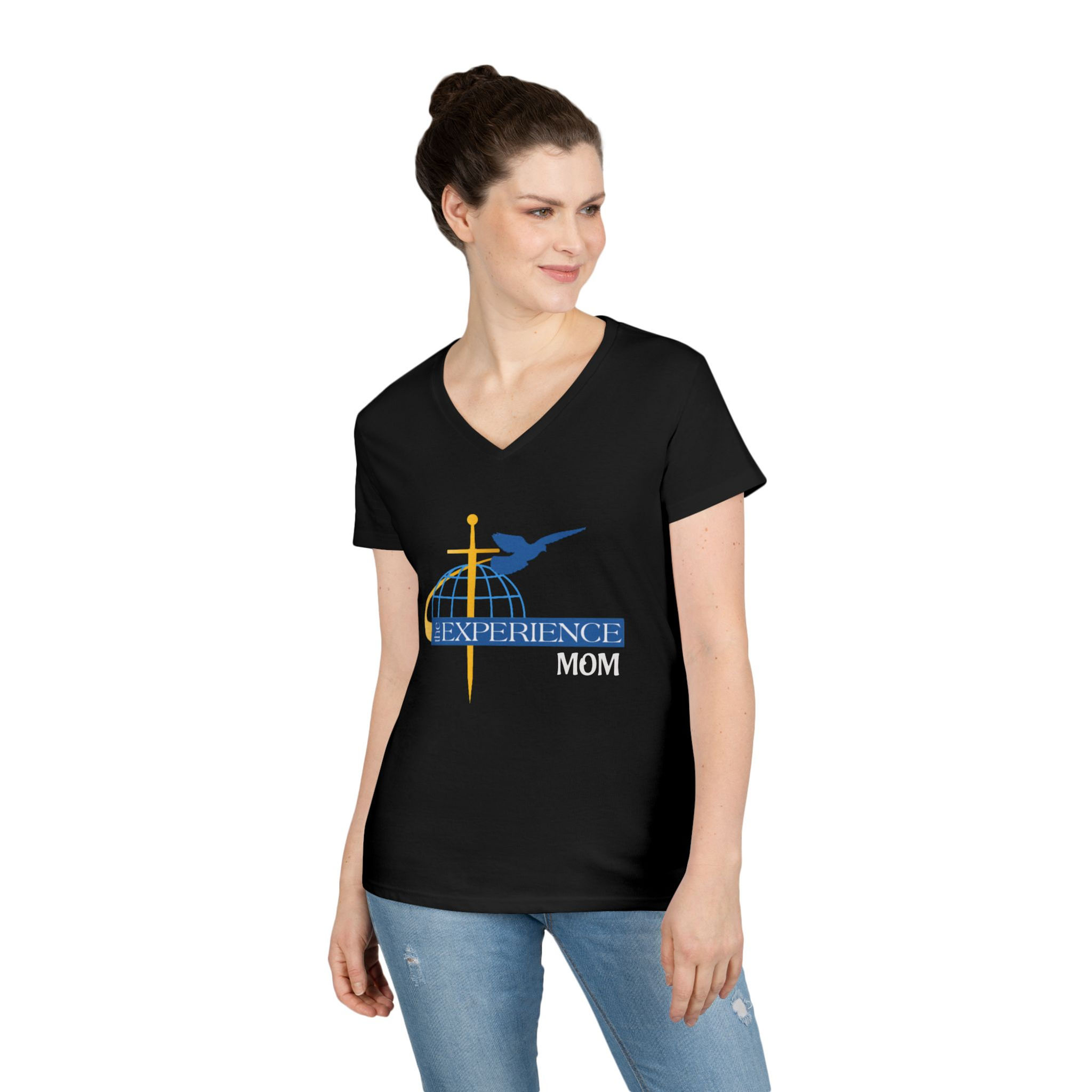 Experience Logo V-Neck Tee — Women's Travel & Inspiration T-Shirt