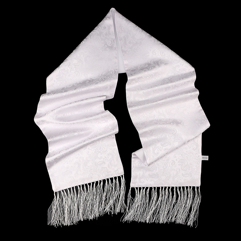 Thumbnail: 100% Silk White Scarf With Heavy Lining  SKU #5-L-8