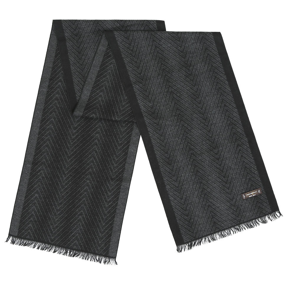 Silk Brush #59 Grey & Black Herringbone Design