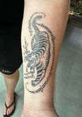 Sak Yant bamboo tattoo on the back created at Tattoo Worker Koh Samui studio