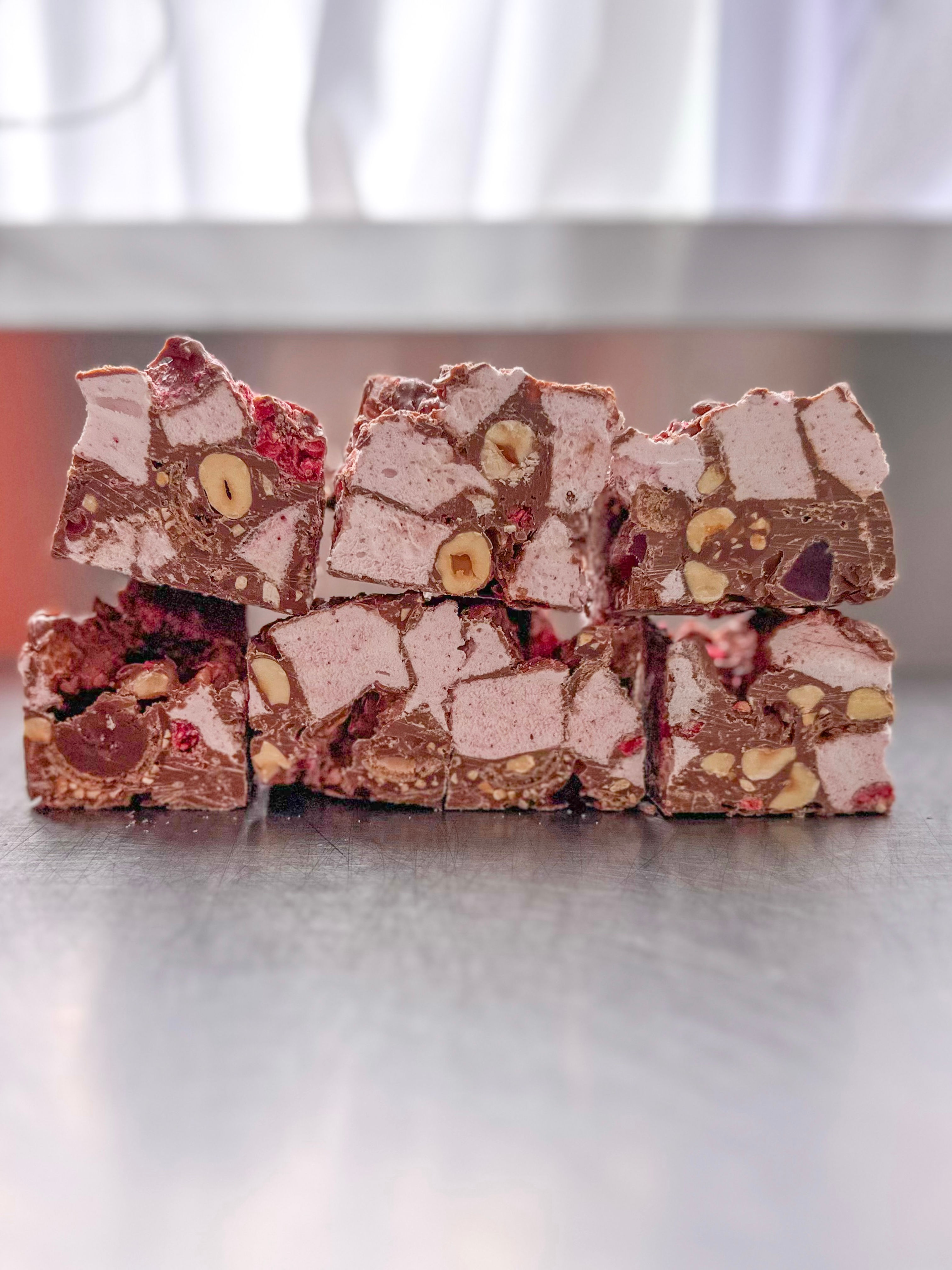 Raspberry Hazelnut Rocky Road