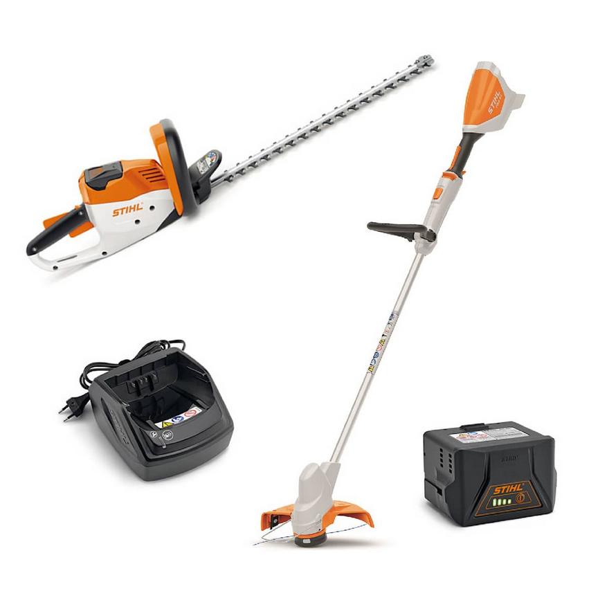 Stihl Heckenschere, Rasentrimmer, Akku und Ladegerät