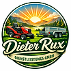 Logo Dieter Rux avec tondeuse et remorque