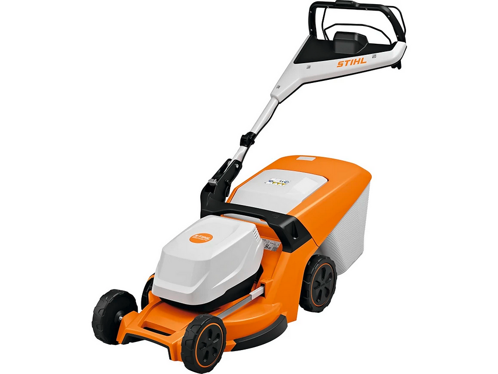 Stihl Akku-Rasenmäher orange-weiß