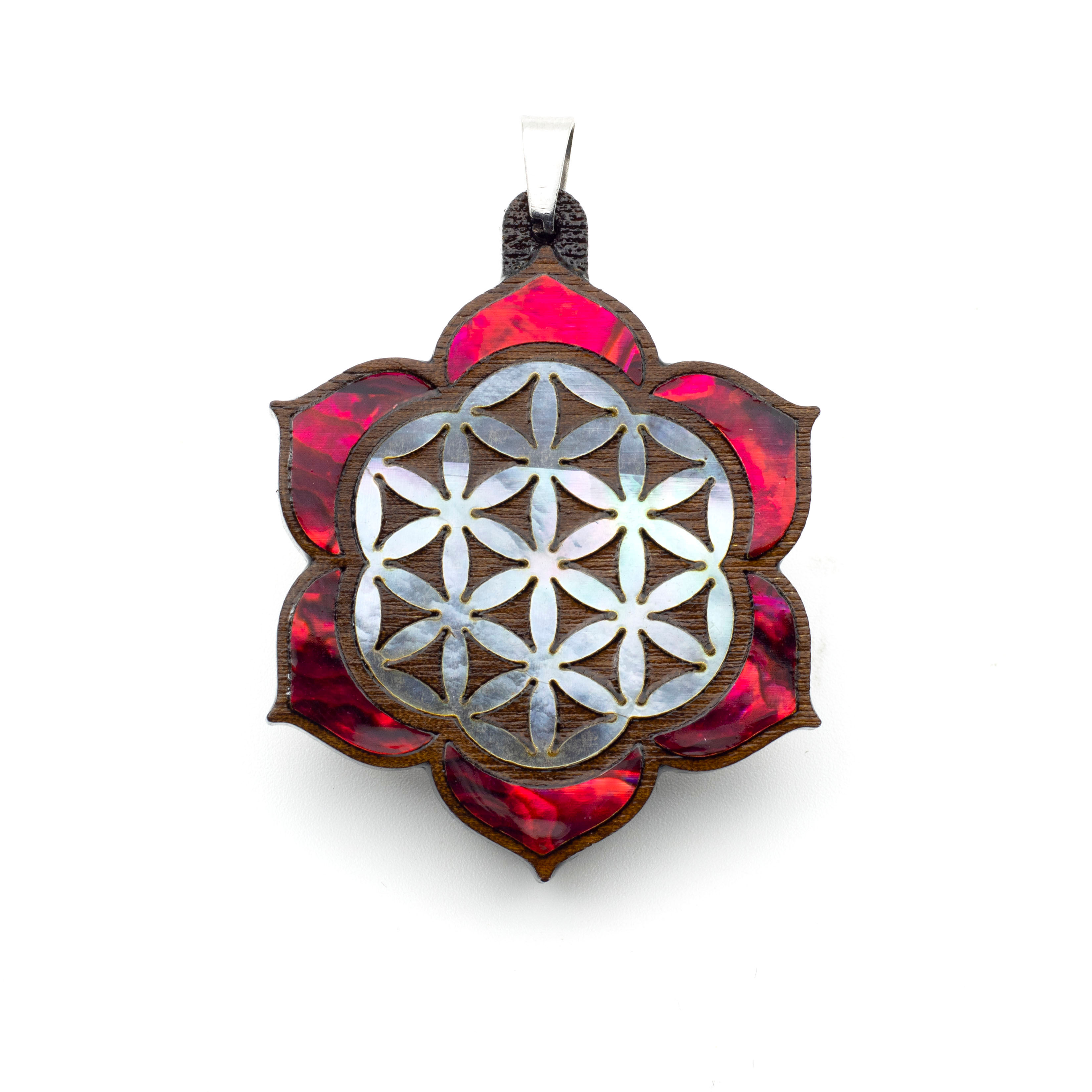 Seed Of Life Lotus Pendant (Red)