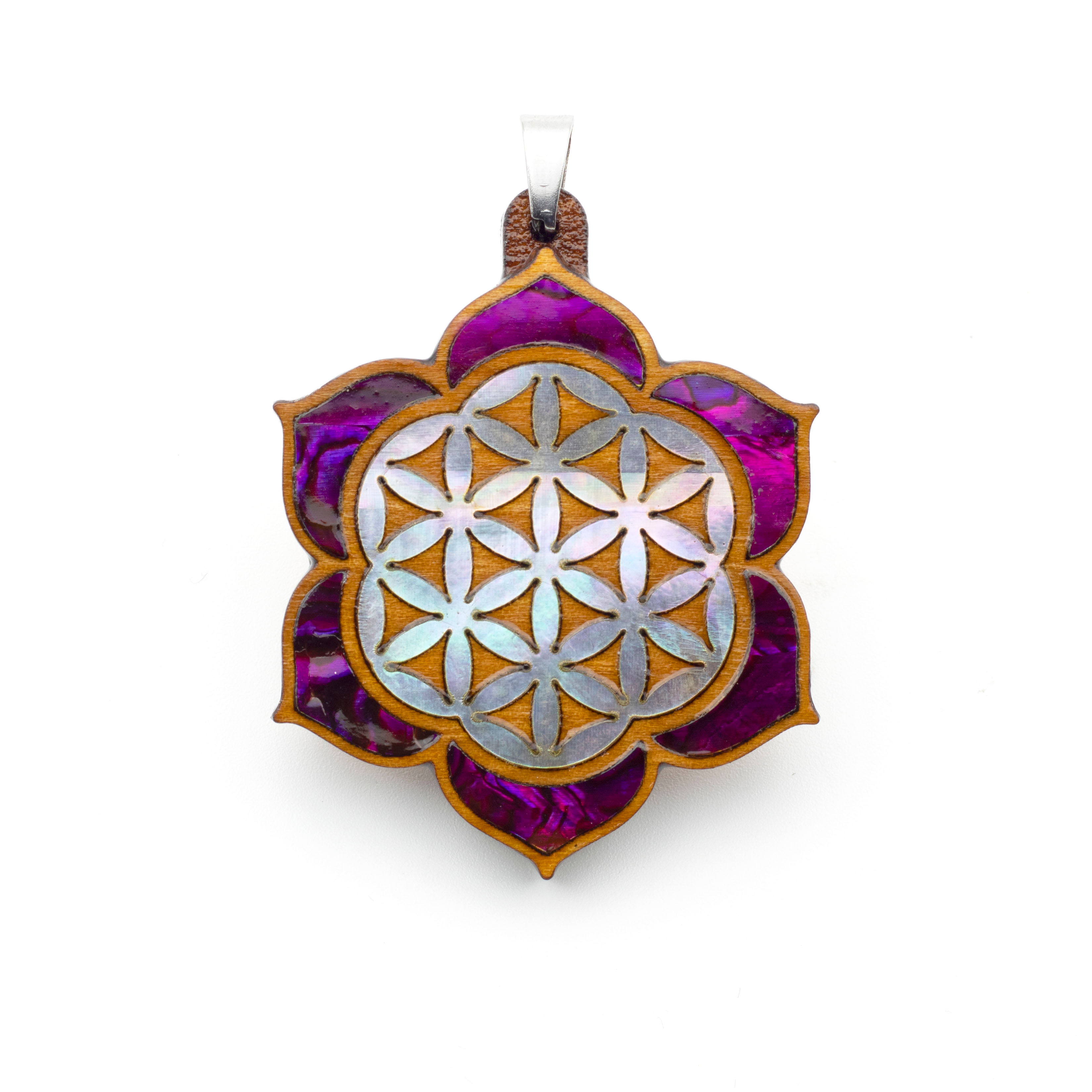Seed of Life Lotus Pendant (Purple)