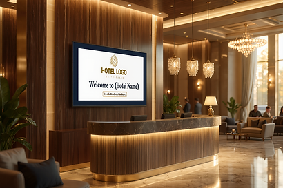 Hotel Lobby with Branded TV Channel