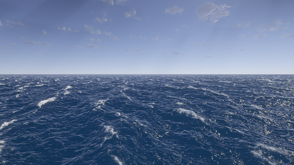 Simulation très réaliste d'un océan agité
