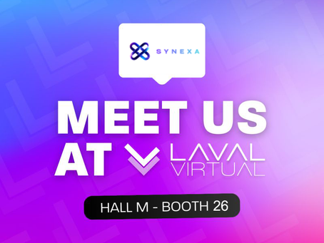 Laval Virtual du 8 au 10 avril 2026, cet événement réunira plus de 180 exposants et des milliers de professionnels autour de la XR, de l’innovation et des expériences immersives.    Cette année, nous serons présents au sein du consortium Synexa, situé Hall M – Stand 26.