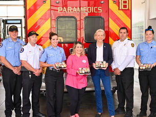 Kristina Lavallee teams up with Tampa Mayor Jane Castor and Police Chief Lee Bercaw to launch “Random Acts of Sweetness,” surprising community heroes with desserts.