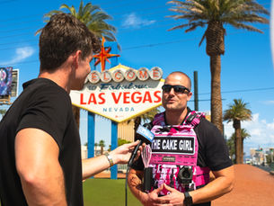 Kirby Lavallee being interviewed by the news in Las Vegas, NV on Camera for a news segment