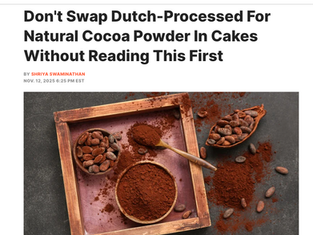 Close-up of cocoa powders with expert baker Kristina Lavallee explaining the difference between Dutch-processed and natural cocoa.