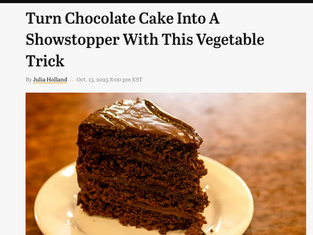 Kristina Lavallee incorporating beet purée into chocolate cake batter during a professional bakery demonstration.