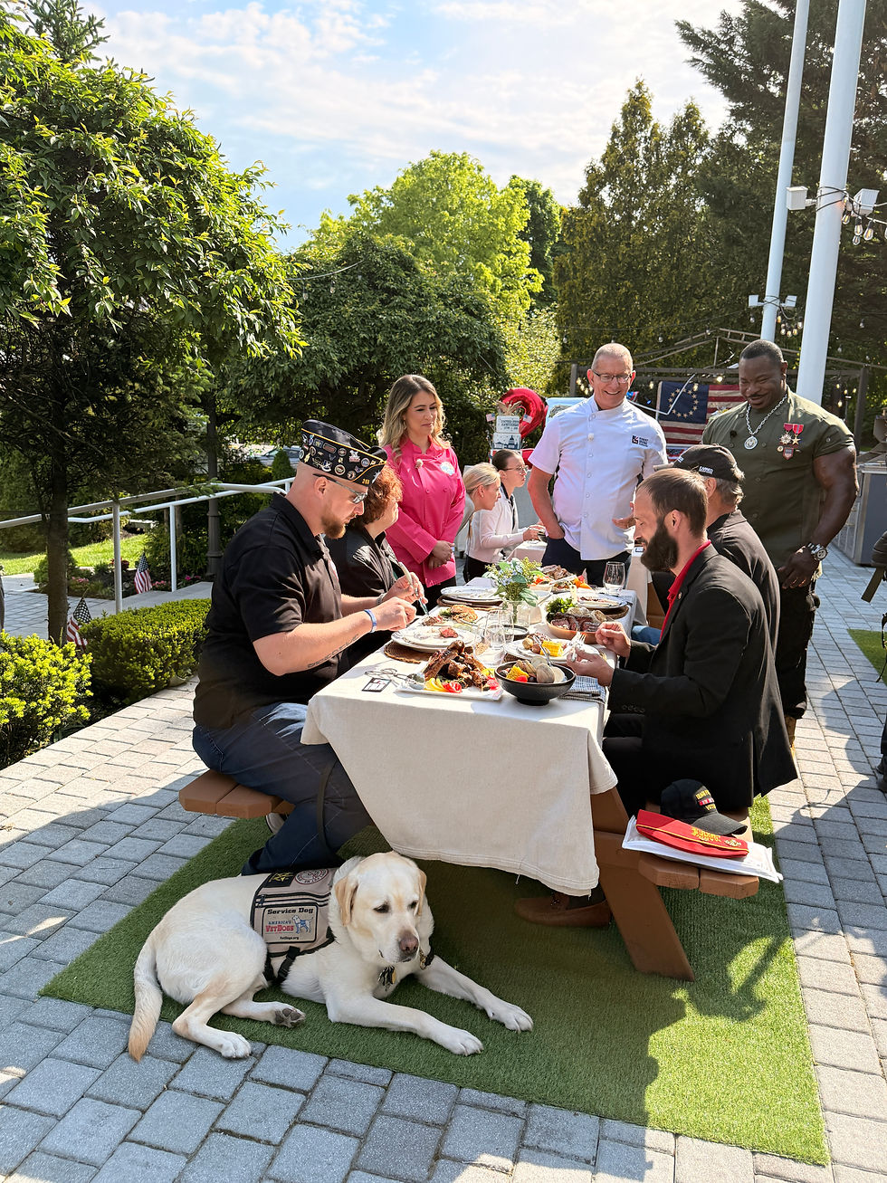 Kristina Lavallee appearing on FOX Nation's American Kitchen alongside Celebrity Chefs Andre Rush and Robert Irvine during the America 250 celebration.