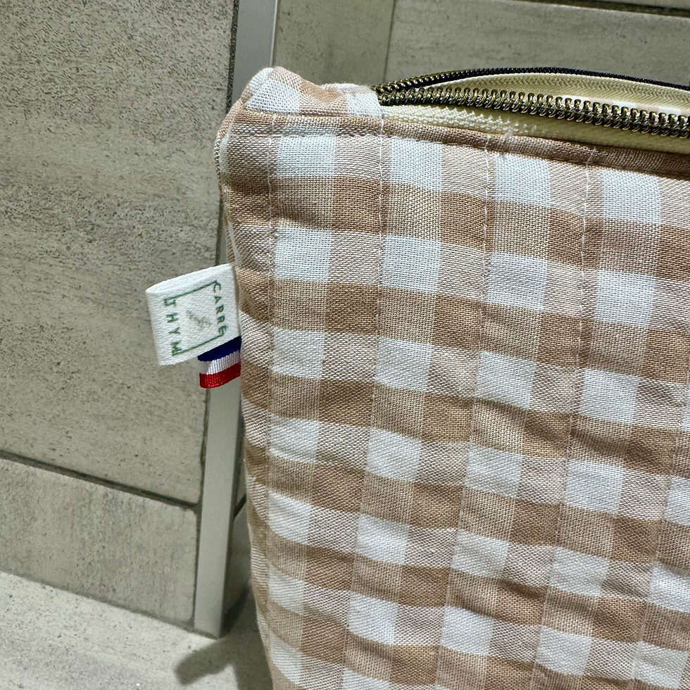 Miniature : Grande pochette - Vichy beige
