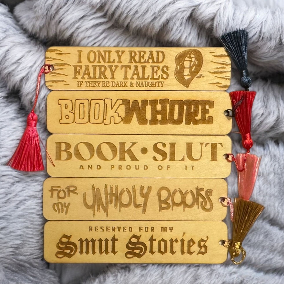 Collection of spicy wooden bookmarks for adult readers