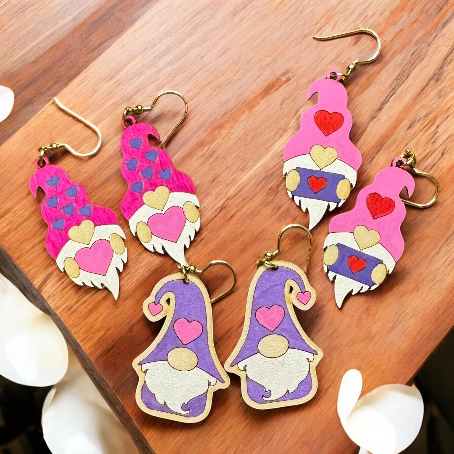Valentine Gnome earrings