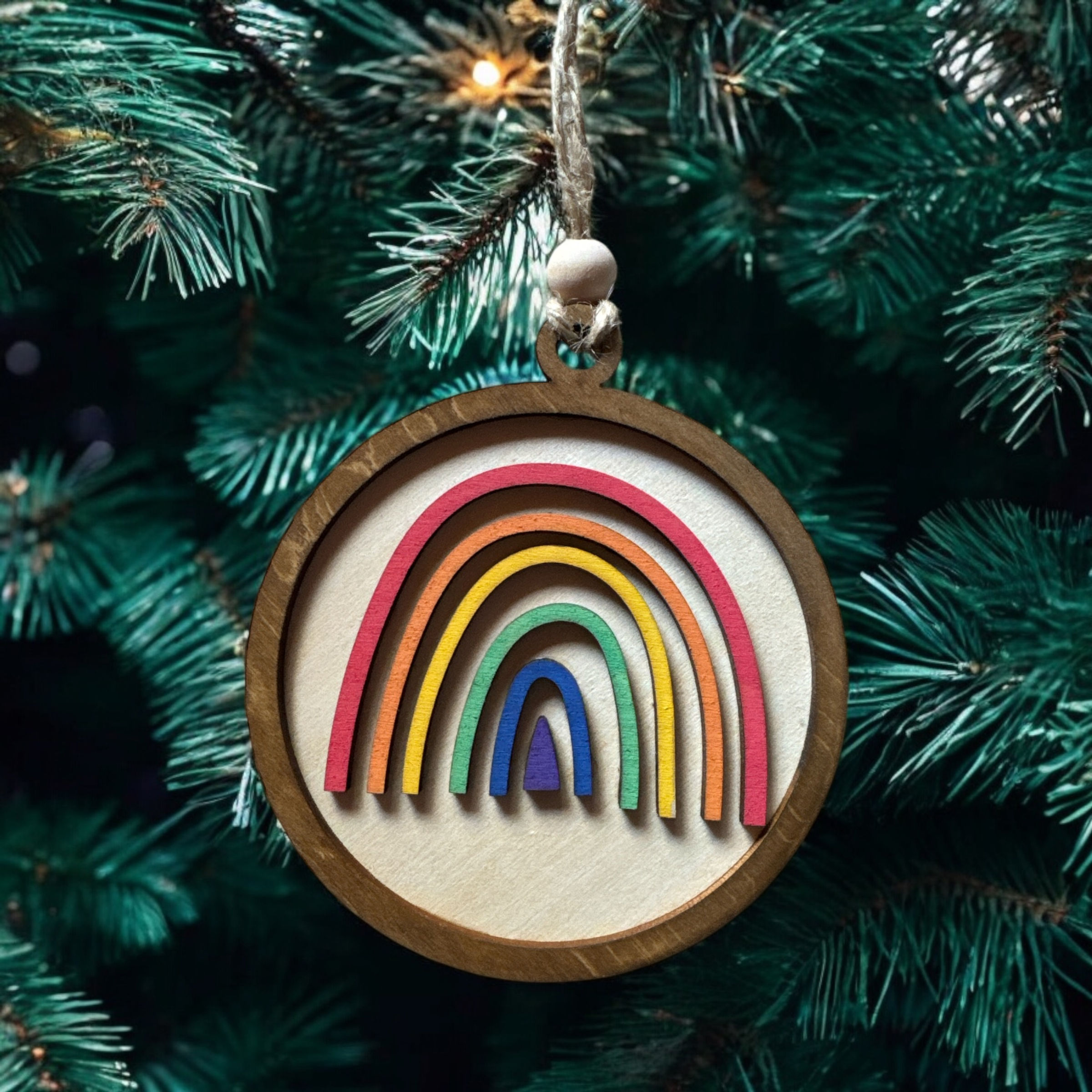 Boho rainbow ornament 