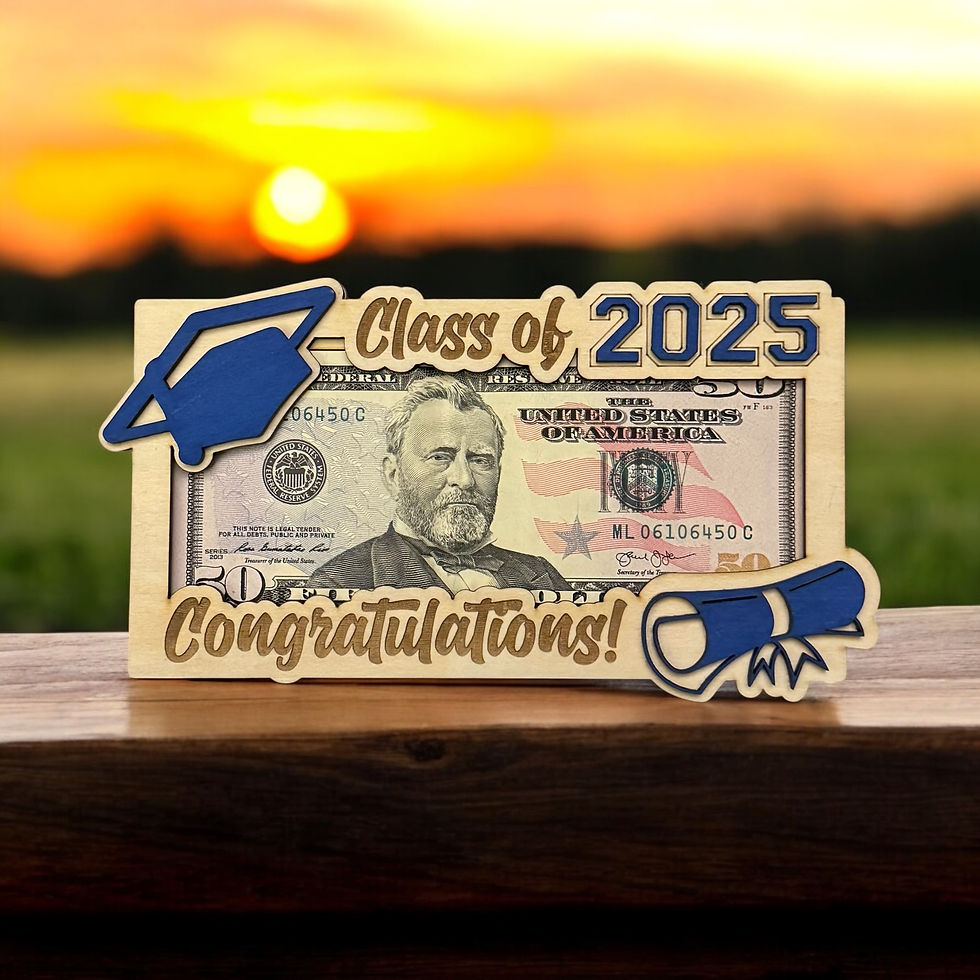 Graduation cash holder gift frame example.