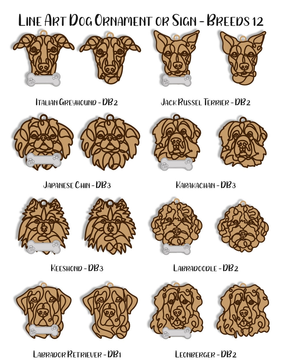 Italian Greyhound-Leonberger designs for dog memorial