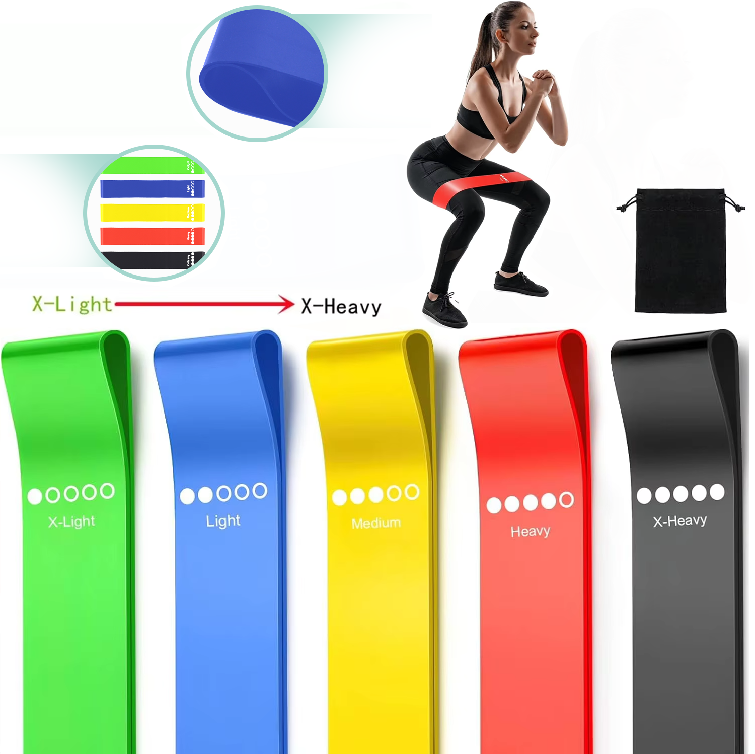 Resistance Bands Set – 5Pcs TPE Elastic Loops