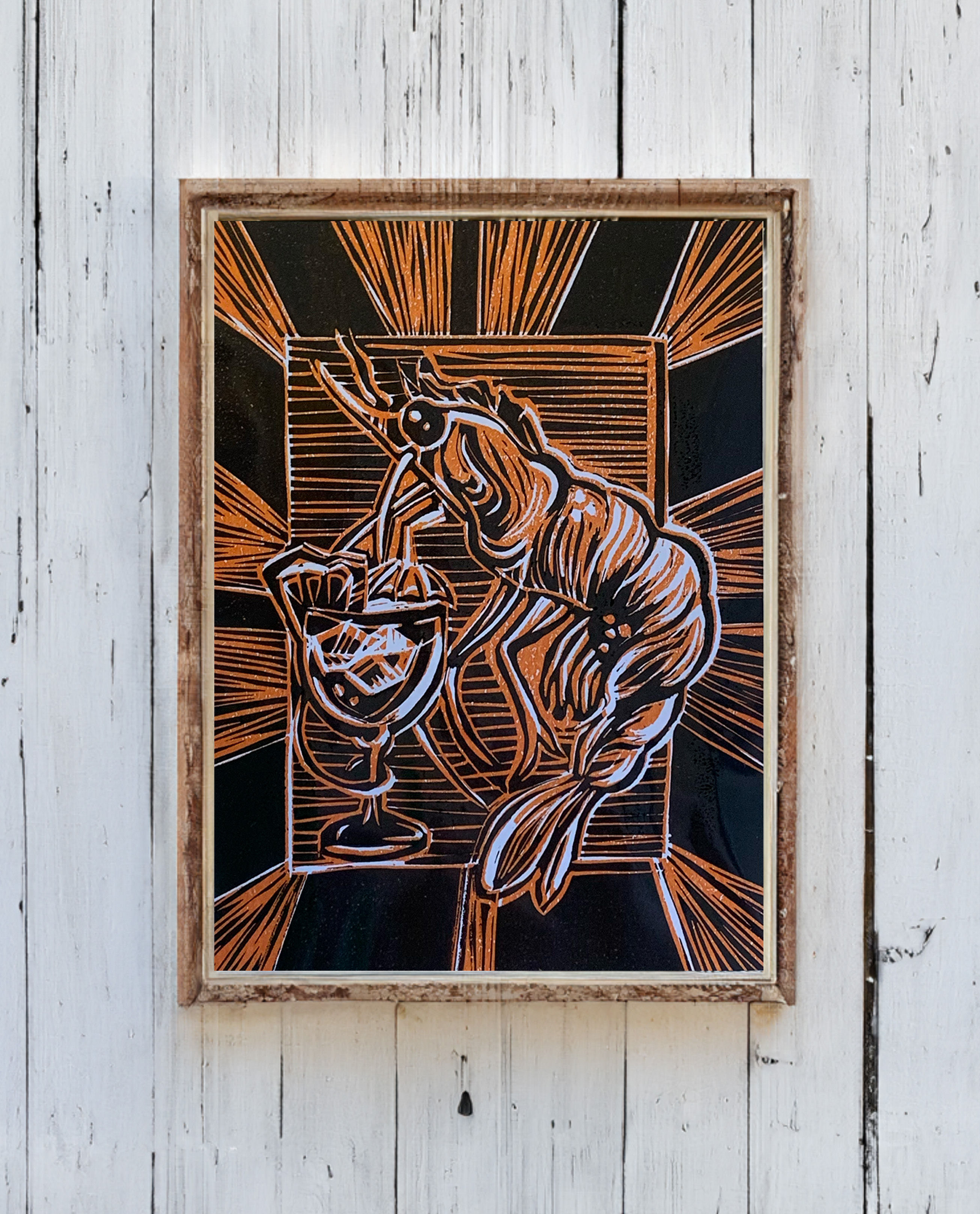 Prawn Cocktail - Limited Edition Linocut Print