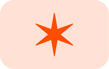 Coral orange starburst used in visual brand styling